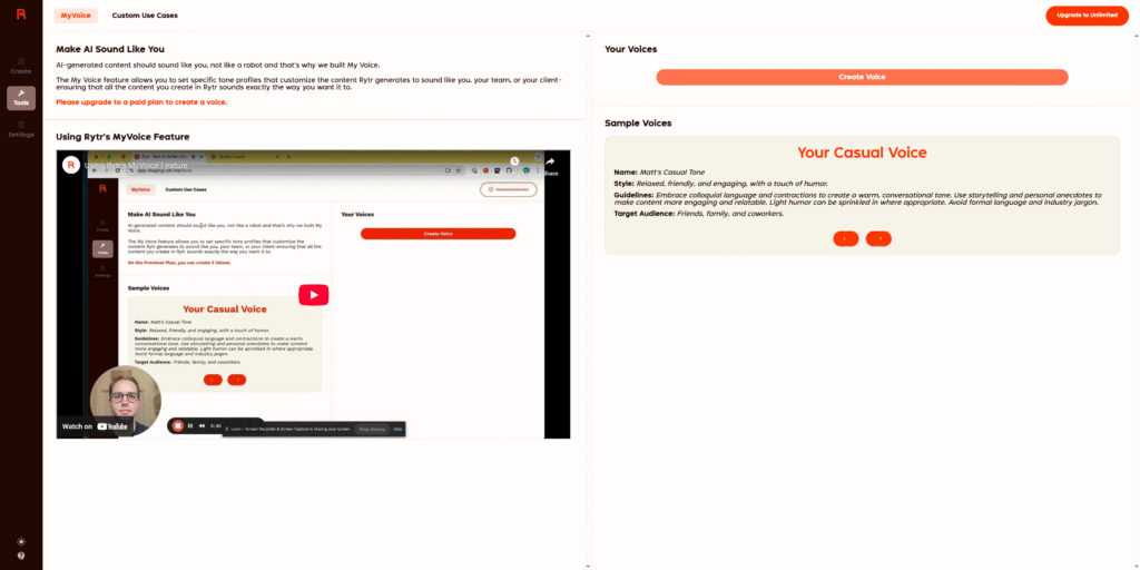 Rytr-·Voice - YT Torials