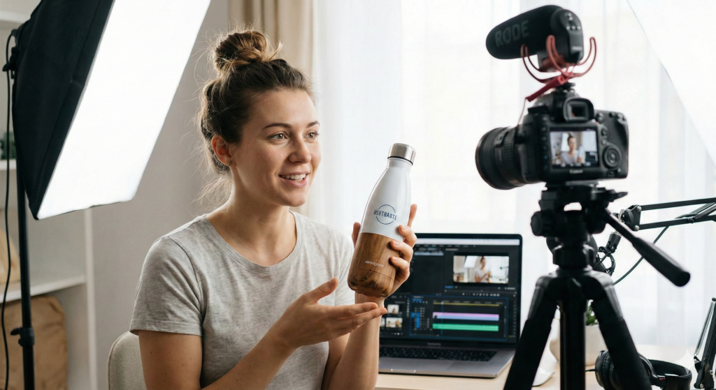 Gemini_Generated_Image_3oys7f3oys7f3oys - YT Torials Creator holding a product for visual integration marketing.