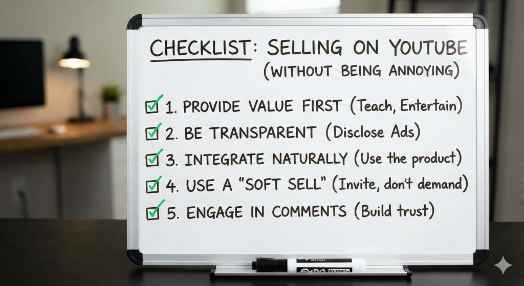 Gemini_Generated_Image_5xlqn05xlqn05xlq - YT Torials "Checklist for selling on YouTube without being annoying