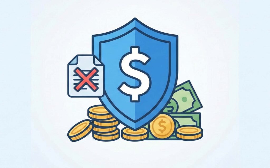 The "Kill Fee" Shield: This icon illustrates the concept of a "Kill Fee," which acts as a financial shield for a creator's income in the event a project is cancelled.